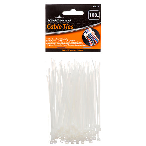 WHOLESALE KINGMAN CABLE TIE 3.9X0.1 18LBS 100PC WHITE SOLD BY CASE Supply