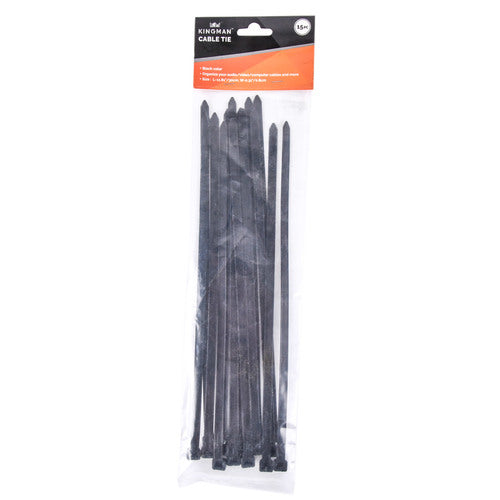 WHOLESALE KINGMAN CABLE TIE 0.31 X 11.8 15PCS BLACK SOLD BY CASE Online Sale