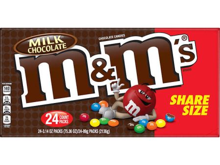 M&M s Milk Chocolate Share Size, 3.14oz 24ct on Sale