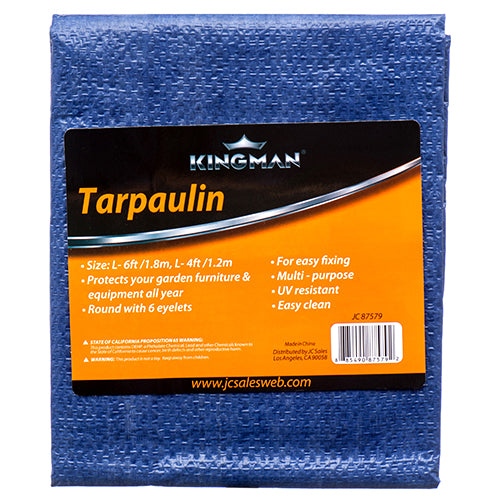 WHOLESALE KINGMAN TARPAULIN 4 X 6 BLUE SOLD BY CASE For Sale