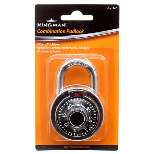 WHOLESALE KINGMAN COMBINATION PADLOCK 50MM SOLD BY CASE Fashion