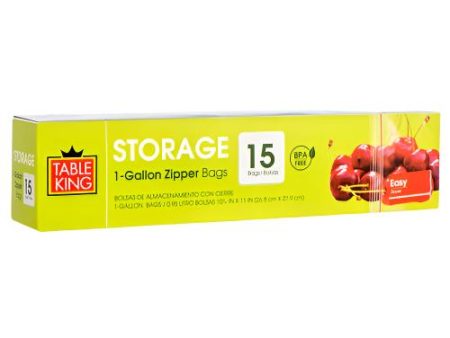 WHOLESALE TABLE KING STORAGE ZIPPER BAG 1 GAL 15CT SOLD BY CASE Sale