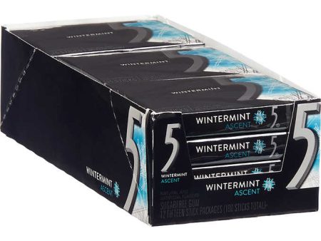 Wrigleys 5 Sugar Free Gum, Ascent Wintermint, 15 Sticks, 12ct Online now