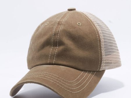 PB221 [KHAKI] PIGMENT DYED TRUCKER HAT Online now