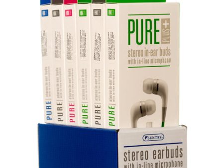 WHOLESALE EARBUDS PURE PLUS  ASST CLRS #HM226 SOLD BY CASE on Sale