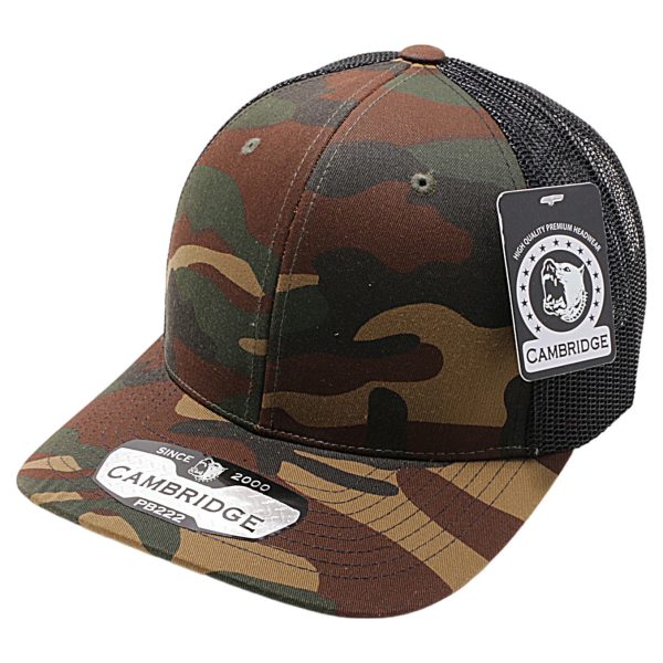 PB222C-GCAMO-BLK CAMBRIDGE TRUCKER HAT For Sale