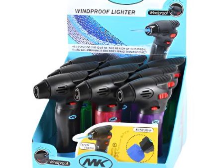 WHOLESALE MK TORCH LIGHTER WINDPROOF ASST CLRS SOLD BY CASE Sale