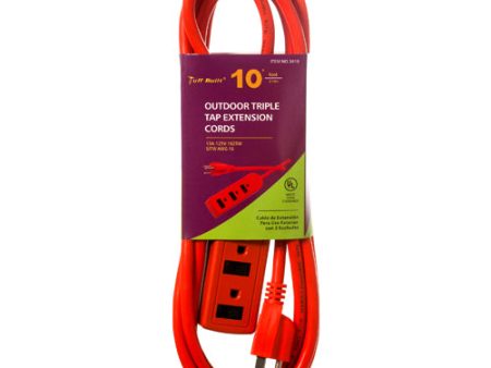 WHOLESALE ELECTRIC EXTENSION CORD 10FT UL OUTDOOR W 3 OUTLETS & 16 GUAGE SOLD BY CASE Online Sale