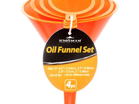 WHOLESALE KINGMAN PLASTIC FUNNEL 4PCS SET SOLD BY CASE Online now