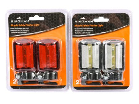 WHOLESALE KINGMAN BIKE SAFETY FLASHLIGHT 2PC SET MINI SOLD BY CASE on Sale