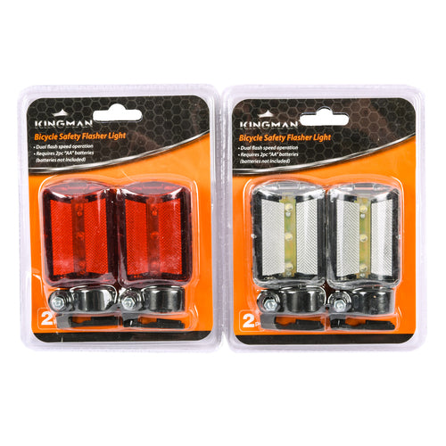 WHOLESALE KINGMAN BIKE SAFETY FLASHLIGHT 2PC SET MINI SOLD BY CASE on Sale