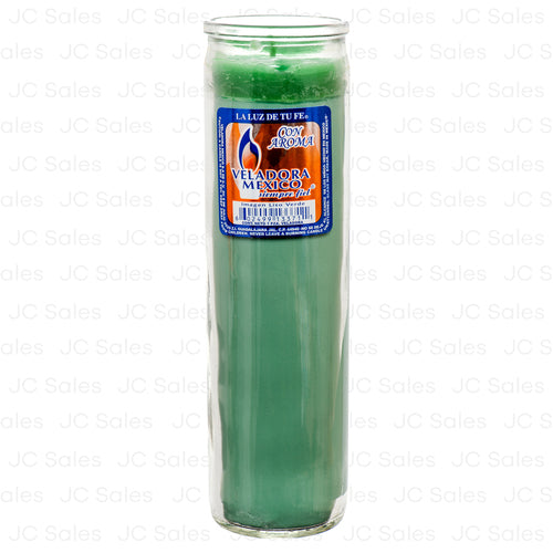 WHOLESALE VELADORA RELIGIOUS CANDLE GREEN SOLD BY CASE Supply