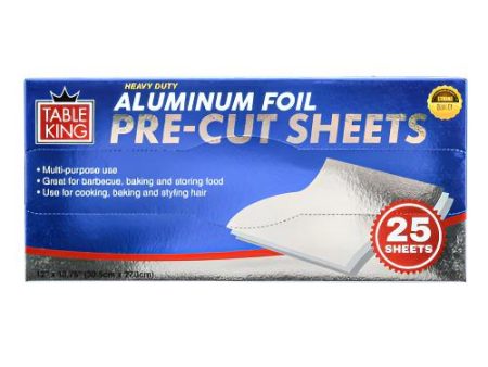 WHOLESALE TABLE KING ALUMINUM FOIL PRE-CUT SHEETS 25CT ULTRA DUTY SOLD BY CASE Sale