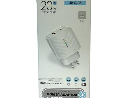 WHOLESALE TRAVEL CHARGER USB & TYPE-C OUTPUT W  CABLE IPHONE SOLD BY CASE Sale