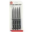 WHOLESALE TABLE KING STEAK KNIFE 4PC W BLK PLASTIC HANDLE SOLD BY CASE Online