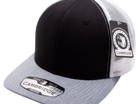 PB222T-BLACK-WHITE-H.GRAY CAMBRIDGE TRUCKER HAT Supply