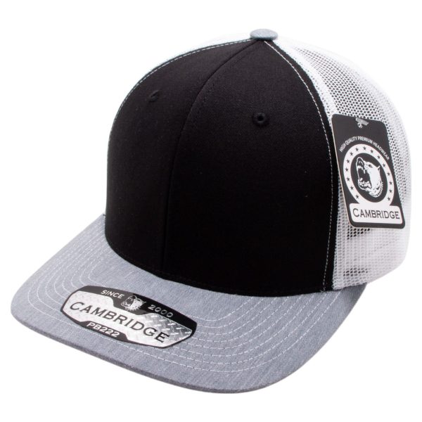 PB222T-BLACK-WHITE-H.GRAY CAMBRIDGE TRUCKER HAT Supply