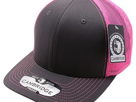 PB222-CHARCOAL-NPINK CAMBRIDGE TRUCKER HAT Sale