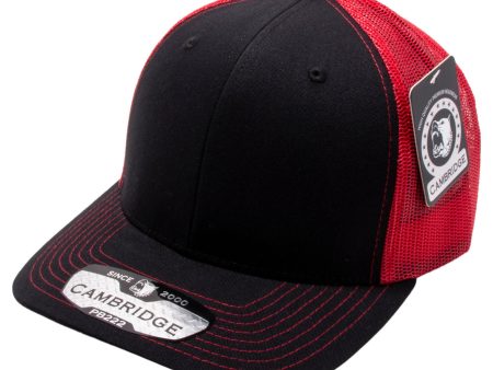 PB222-BLACK-RED CAMBRIDGE TRUCKER HAT Online Sale