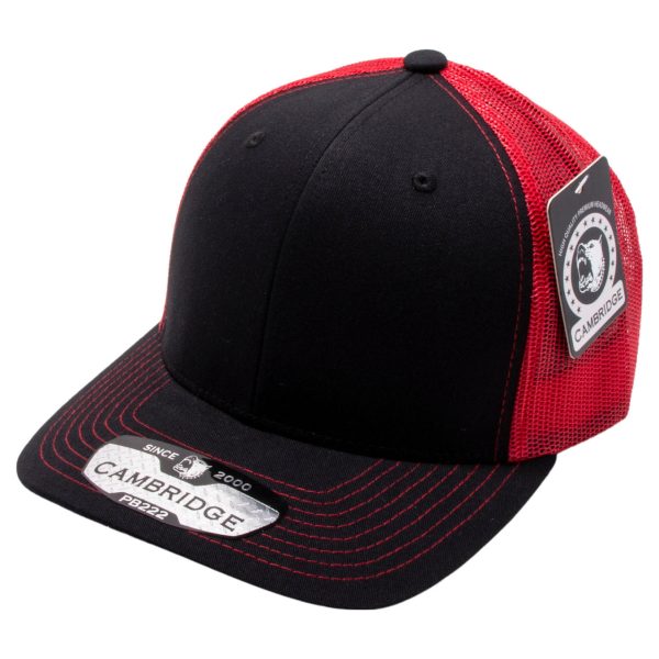 PB222-BLACK-RED CAMBRIDGE TRUCKER HAT Online Sale