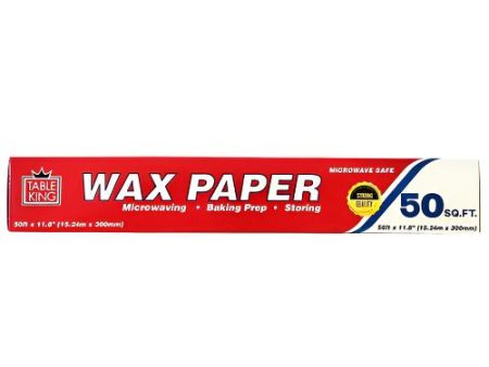 WHOLESALE TABLE KING WAX PAPER 50 SQ FT SOLD BY CASE on Sale