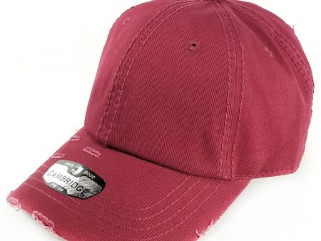 PB136V [BURGUNDY] UNSTRUCTURED DISTRESSED VINTAGE COTTON TWILL DAD HAT Online Hot Sale