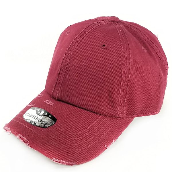 PB136V [BURGUNDY] UNSTRUCTURED DISTRESSED VINTAGE COTTON TWILL DAD HAT Online Hot Sale