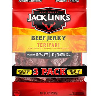 Jack Link s Beef Jerky Teriyaki, 3.25oz 3ct Online now