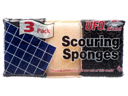 WHOLESALE UFO SCOURING SPONGE 3 PK ASSORTED COLOR SOLD BY CASE Sale