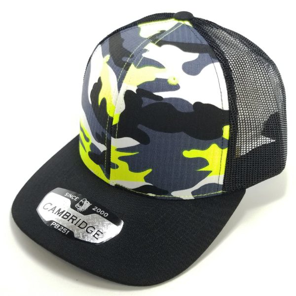 PB251 [N.YELLOW CAMO BLACK] CAMBRIDGE 6 PANEL CAMO TRUCKER HAT Online