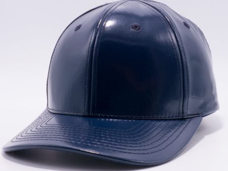 PB232R [NAVY] ENAMEL PU SNAP BACK HAT For Cheap