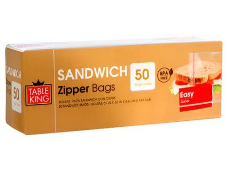 WHOLESALE TABLE KING SANDWICH ZIPPER BAG 50CT SOLD BY CASE on Sale