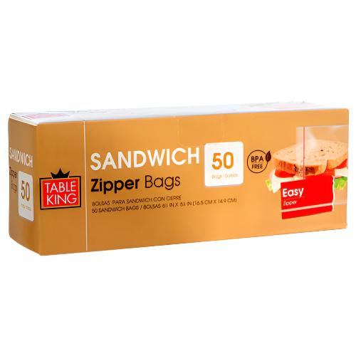 WHOLESALE TABLE KING SANDWICH ZIPPER BAG 50CT SOLD BY CASE on Sale