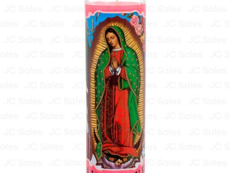 WHOLESALE VELADORA RELIGIOUS CANDLE VIRGEN DE GUADALUPE PINK SOLD BY CASE Online now