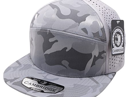 PB260 [L.GREY] SHINY CAMO CAMPER PERFORATED SNAPBACK HATS Supply