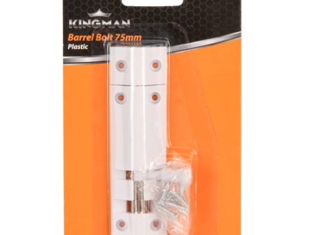 WHOLESALE KINGMAN BARREL BOLT 75MM PLASTIC SOLD BY CASE Cheap