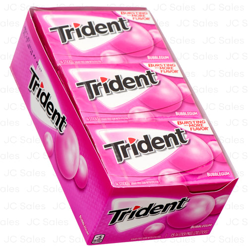 WHOLESALE TRIDENT BUBBLE GUM 14 STICKS SOLD BY CASE Hot on Sale