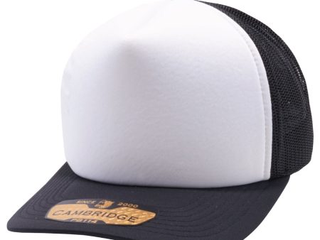 PB114 [WHITE BLACK BLACK] 5 PANEL FOAM TRUCKER HATS Hot on Sale