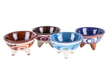 WHOLESALE CERAMIC MOLCAJETE ENGOBE BOWL ASST CLRS&DESIGN SOLD BY CASE Online Hot Sale