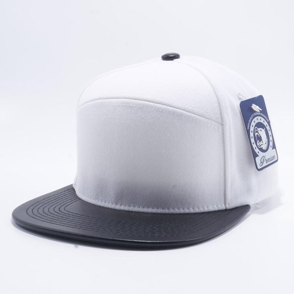 PB155 [WHITE BLACK] WOOL BLEND LEATHER SNAPBACK HATS For Cheap