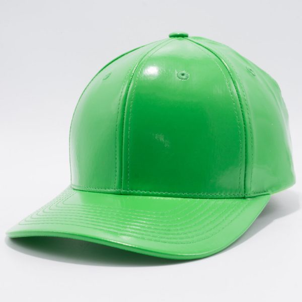 PB232R [GREEN] ENAMEL PU SNAP BACK HAT Cheap