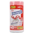 NEW WHOLESALE DRAWSTRING TRASH BAG 13 GAL 40CT SOLD BY CASE Online Sale