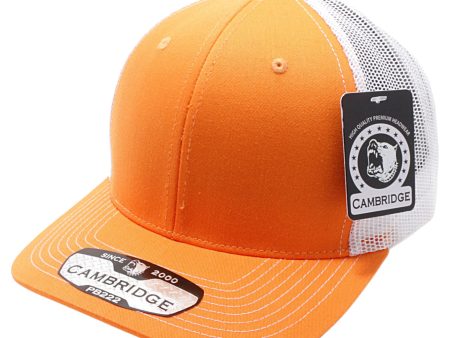 PB222-ORANGE-WHITE CAMBRIDGE TRUCKER HAT Online Sale