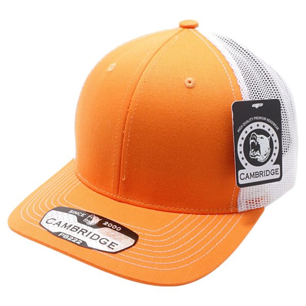 PB222-ORANGE-WHITE CAMBRIDGE TRUCKER HAT Online Sale