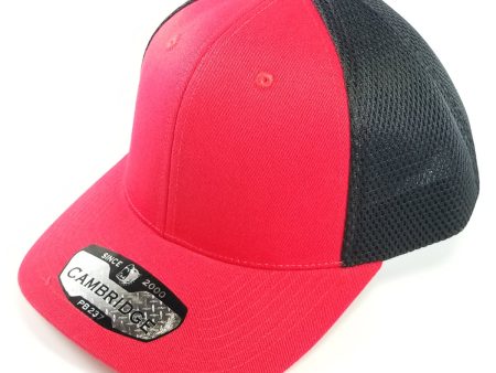 PB237 [RED BLACK] CAMBRIDGE MICRO MESH BACK TRUCKER HAT Hot on Sale