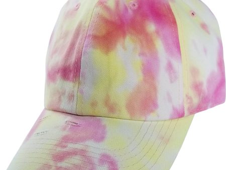 PB255 [PINK VANILLA] PLAIN TIE DYE VINTAGE COTTON DAD HAT Cheap