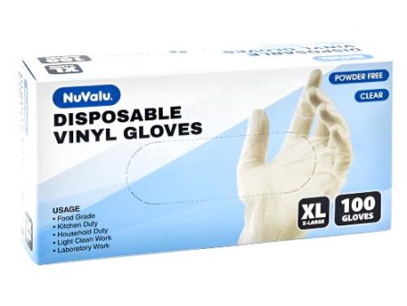 WHOLESALE NUVALU VINYL GLOVE DISPOSABLE 100CT SIZE XL SOLD BY CASE Supply