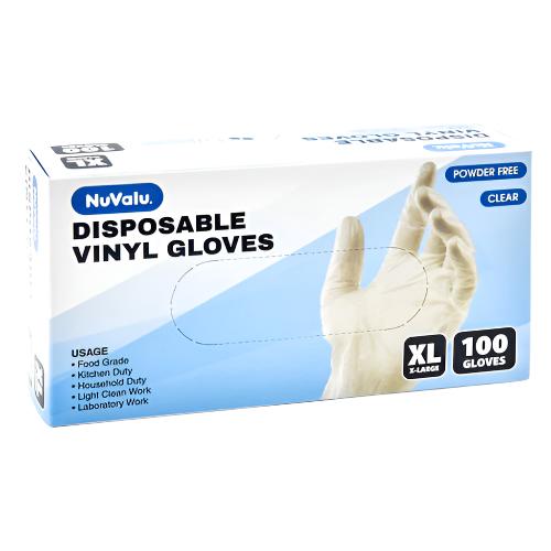 WHOLESALE NUVALU VINYL GLOVE DISPOSABLE 100CT SIZE XL SOLD BY CASE Supply