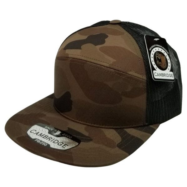 PB250 [D.BROWN] SHINY CAMO CAMPER MESH TRUCKER Online Hot Sale