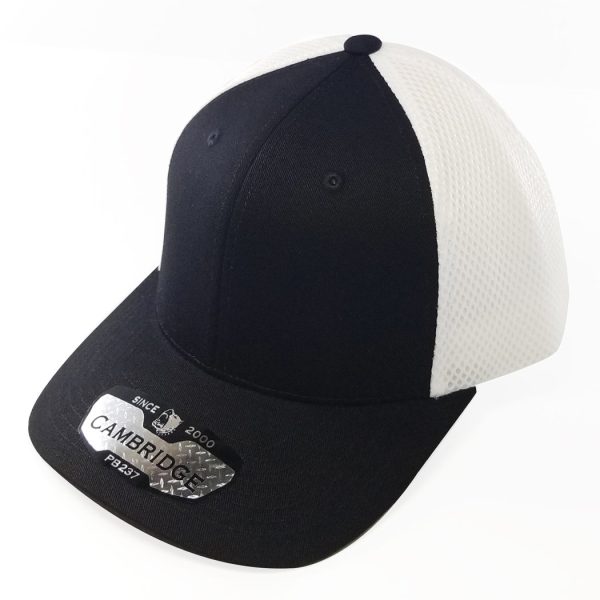 PB237 [BLACK WHITE] CAMBRIDGE MICRO MESH BACK TRUCKER HAT on Sale